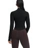 AVGO Women's Cropped Running Workout Jacket Zip Slim Fit Athletic Top With Thumb Holes_desvips.com