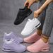 Women Fashion Air-cushion Sneakers PU Leather Running Anti-slip Outdoor Sports Shoes Elastic Gym Trainers_desvips.com