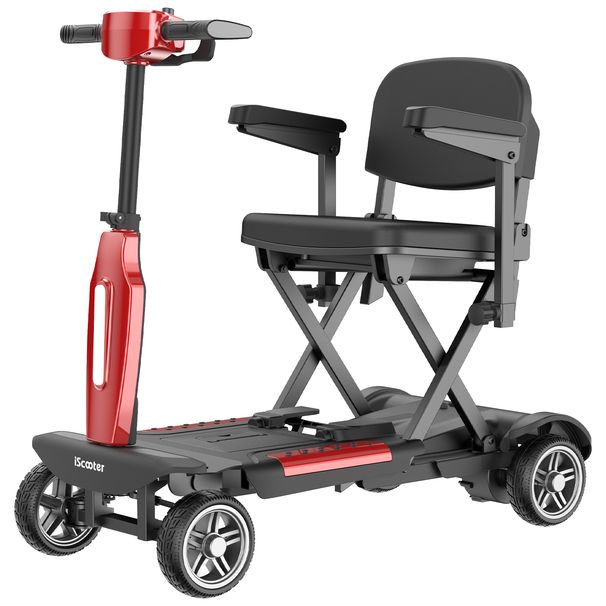 IScooter X11 Elderly Mobility Scooter 24V 15.6Ah Battery 250W Motor 30km Range 7km/h Speed 6.7+7.1 Inch Solid Tires Four-wheel Electric Scooter_desvips.com