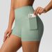 High Waisted Yoga Shorts for Women Quick Drying Breathable Tight Fit with Pockets for Outdoor Cycling Sports Running Fitness_desvips.com