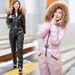 Sports & Outdoor Foreign Trade Winter New One Piece Ski Suit Women's One Piece Cotton Suit Shiny Suit Down Cotton Suit Women Cross Border Wholesale_desvips.com