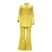 women pants set two piece sets turn down collar white blazer elegant coats matching sets work high waist long pants suits_desvips.com