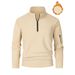 New Men's Fleece Sweatshirt Autumn Winter Half-Zip Pullover Stand Collar Jacket_desvips.com