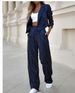 Women's Clothing temperament casual striped short lapel suit straight pants suit_desvips.com