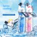 Outdoor Cycling Sports Spray Bottle With Straw, Multi-Functional Cooling Bicycle Bottle, Double-Layer Cold Water Cup_desvips.com