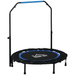 Trampoline De Fitness Gymnastique Avec Poignée Réglable, Pliable, 6 Pieds, 28 Ressorts Ø 102 Cm, Noir Bleu_desvips.com
