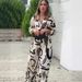 Women's Clothing commuting leisure color loose wide leg pants suit_desvips.com