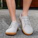 Men's Lace-Up Lightweight Breathable Mesh Leather Patchwork Casual Sports Shoes Comfortable Wide Palm Rubber Sole For_desvips.com
