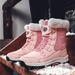 Ski Boots Winter Warm Snow Boots Women Plus Velvet Thickened Northeast Travel Cotton Boots Straps Mid Tube Cotton Shoes_desvips.com