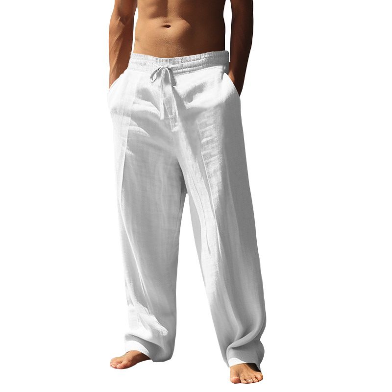 Autumn Men's Hip-hop Breathable Cotton Linen Loose Casual Sports Pants_desvips.com