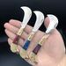 Exquisite Brass Small Multi-Functional Sharp Portable Couple Folding Keychain Outdoor Grape Picking Curved Knife_desvips.com