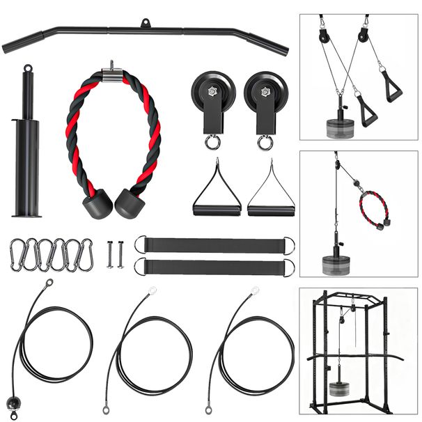 Poulie Musculation Maison, Cable Machine Musculation Exercices De Flexion Des Biceps, Des Triceps Et Des Bras_desvips.com