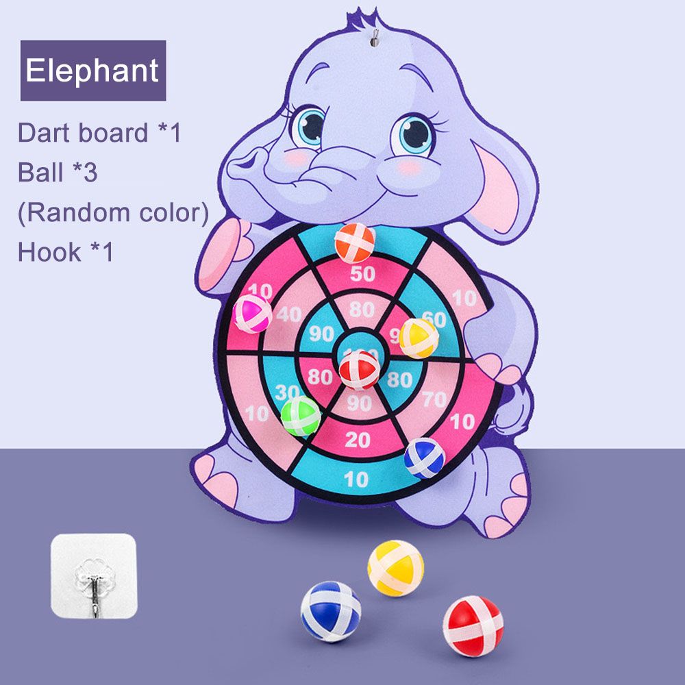Dart Board For Kids With 3 Sticky Balls Indoor Outdoor Sport Party Games Cartoon Animal Dart Board Toys Christmas Gift_desvips.com
