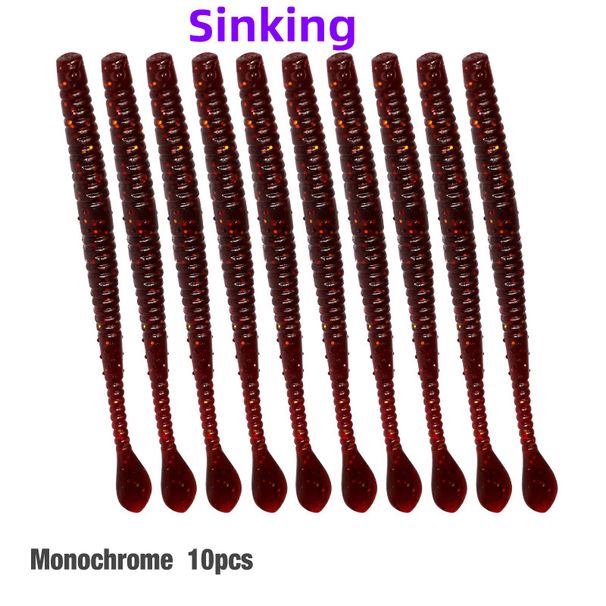 New 10Pc Fishing Lures 10.5cm TPE Floating Slug Soft Lure PVC Sinking Earthworm Artificial Wobbler Worm Silicone Bait Sea Tackle_desvips.com