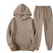 220G Fabric Plus Solid Color Sweatshirt Unisex Trendy Loose Fit Large Size Couple Set_desvips.com