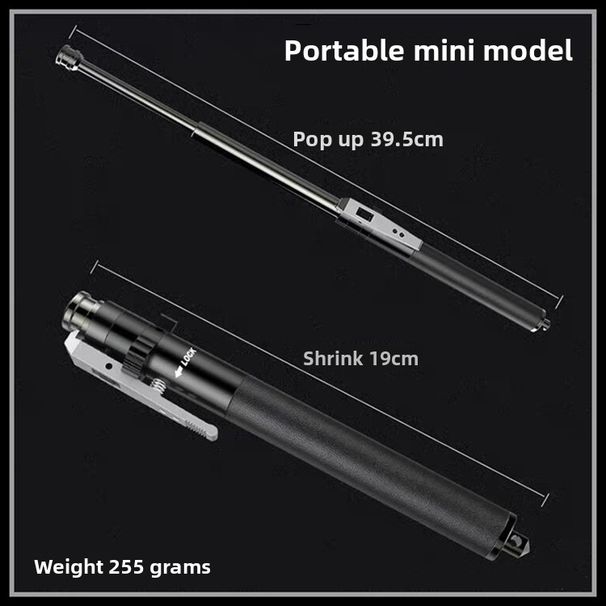 Outdoor Legal Car-Mounted Thick Retractable Security Solid Baton Automatic Spring Telescopic Three-Section Stick_desvips.com