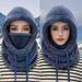Winter Skiing Fleece-Lined Thickened Pullover With Neck Warmer Mask Women, Ear Protection, Windproof Cotton Hat For_desvips.com
