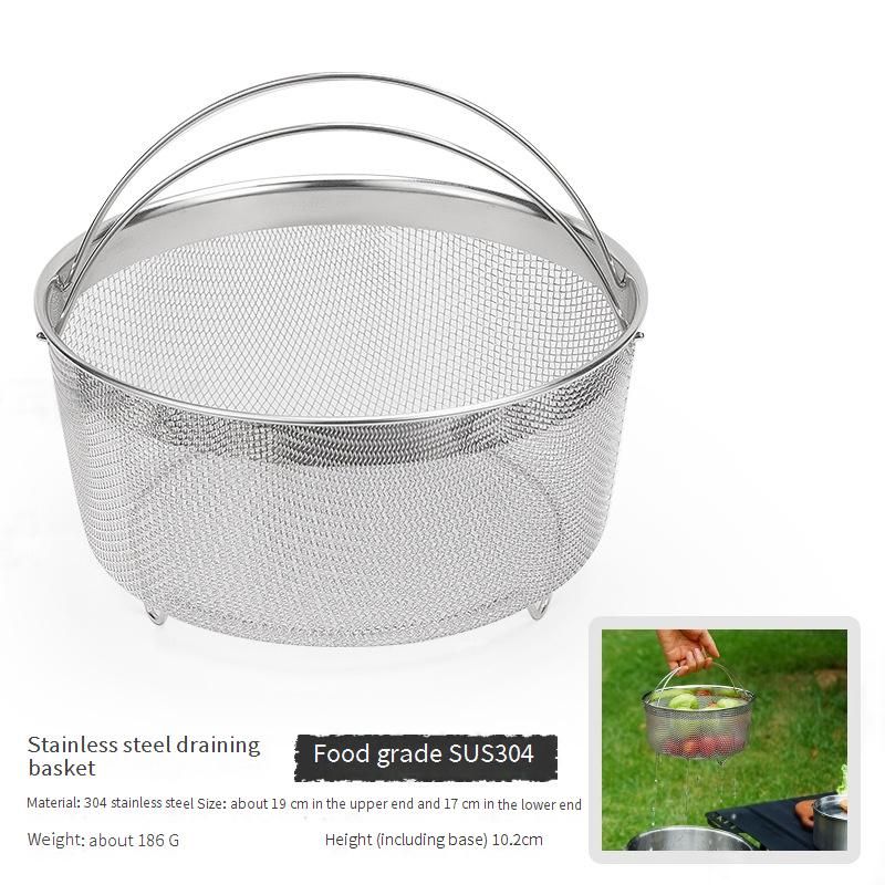 304 Stainless Steel Colander - Large Round Kitchen Strainer Basket For Washing Fruits & Vegetables - Durable & Rust-Proof With Ergonomic Handle_desvips.com
