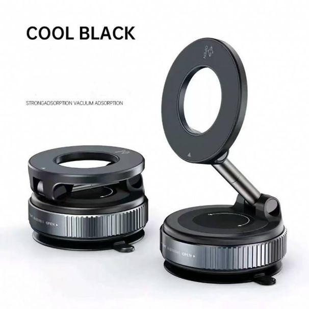 Magnetic Suction Car New Vacuum Suction Cup Bracket Car Navigation (alloy + Strong Magnetic + Glue Drop)_desvips.com