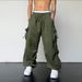 American-style Quick-drying Cargo Pants, New Summer Style, Parachute Pants, High-waisted Wide-leg Casual Sports Pants._desvips.com