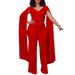 women's fashion solid color ribbon splicing short top wide-leg pants dress suit women_desvips.com