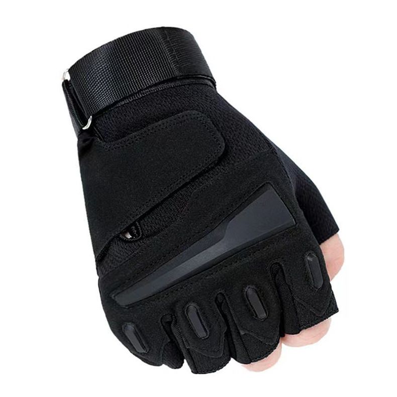 Caiying Tactical Half-Finger Gloves For Mountaineering, Autumn And Winter Outdoor Fitness, Breathable, Non-Slip, Protective, Cycling, Fingerless_desvips.com