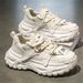 New Product Fashion European Station Sneakers Youth/Men PU+Mesh Low Top Lace-Up Thick Sole Non-Slip Wear-Resistant Running Shoes_desvips.com