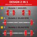 Set Di Manubri Pesi 2 In 1 Da 20kg, Dischi Con Rivestimento In Plastica Antigraffio, Rosso E Nero_desvips.com