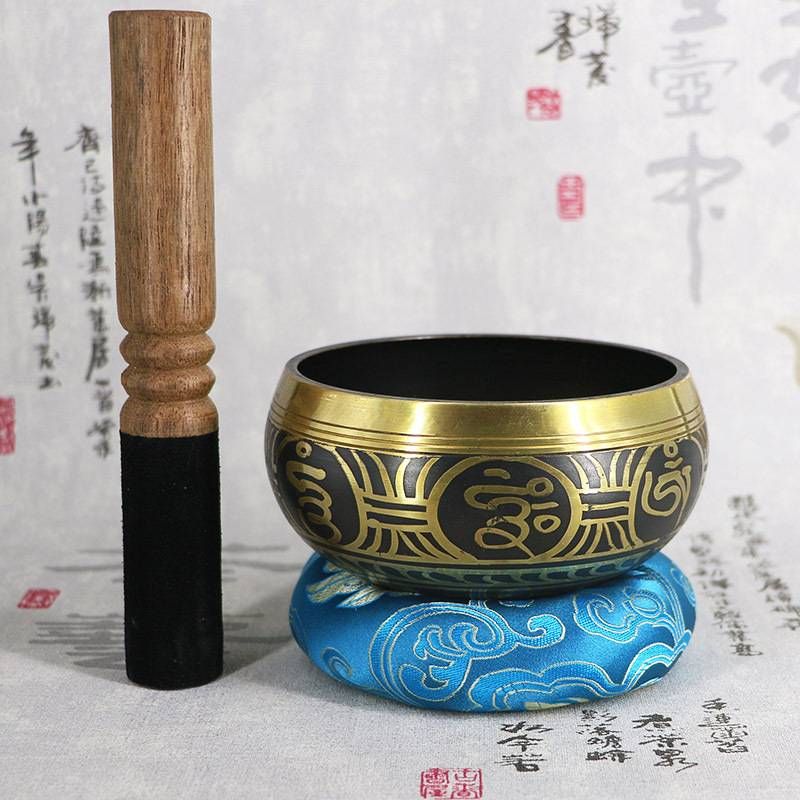 Nepal Singing Bowl Handmade Bowl Hand-Hammered Tibetan Singing Bowl Set - Stress Relief, Chakra Balancing & Meditation Tool_desvips.com
