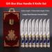 Mongolian Meat Knife Set – Premium 4Cr13 Steel Blades With Handcrafted Wooden Gift Box (6/8-Piece, Traditional Red & Blue Handle Options)_desvips.com