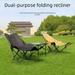 Kun Chai Outdoor High-Back Reclining Moon Camping Recliner Home Leisure Folding Chair With Footrest Three-Level_desvips.com