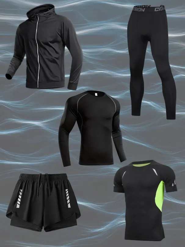 Autumn And Winter Sports Fitness Men, Fast Dry Basketball Running Training Long Sleeve Tight Suit_desvips.com