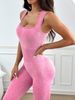Wash Textured Yoga Bodysuit European And American Style Seamless Jumpsuit Sports Fitness Vest Long Pants_desvips.com