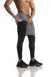 Men's 2-In-1 Compression Tights - Quick-Dry & Stretch For Running & Gym (European Fit High Waist Black/Blue)_desvips.com