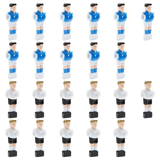 Table Football Players - White And Blue - Suitable For 15.9 Mm Foosball Rods - 11 Players In Black/White & Blue/White Clothing_desvips.com