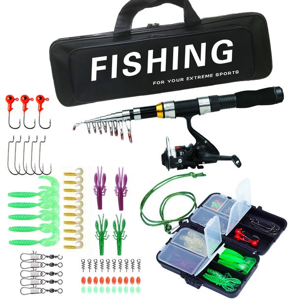 Luya Fishing Gear Set 2.1m2.3m Two Sets Of Double Rods And Wheels For Travel Portable Fishing And Fishing Full Equipment_desvips.com