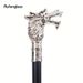 White Luxury Dragon Head Cane Fashion Stage Cane Decorative Stick Decorative Cane Cosplay And Parties, For Cosplay & Party_desvips.com