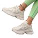 2024 Autumn New Dad Korean Edition Round Head Thick Bottom Increased Casual Lace Sports Women's Shoes Trendy_desvips.com