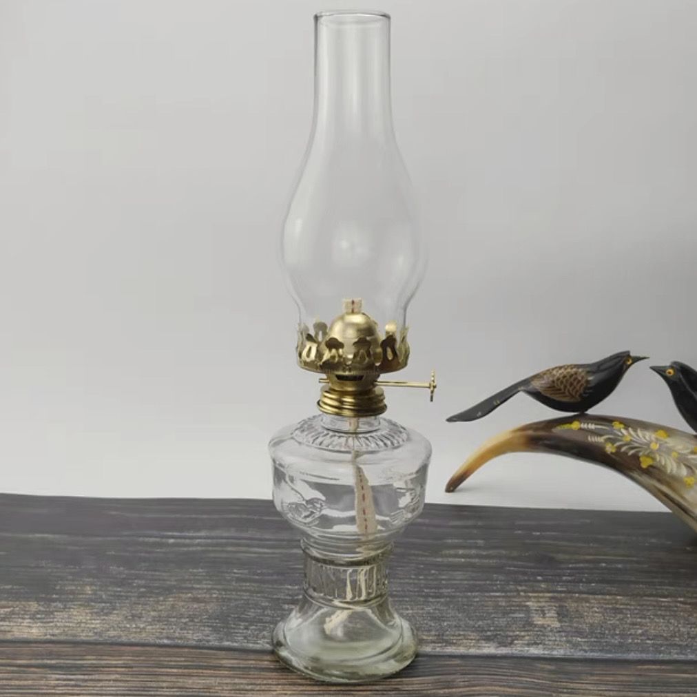 Old Oil Kerosene Vintage Windproof Glass Large Candle Holder Romantic Country Nostalgic Lampshade Butter Lamp_desvips.com