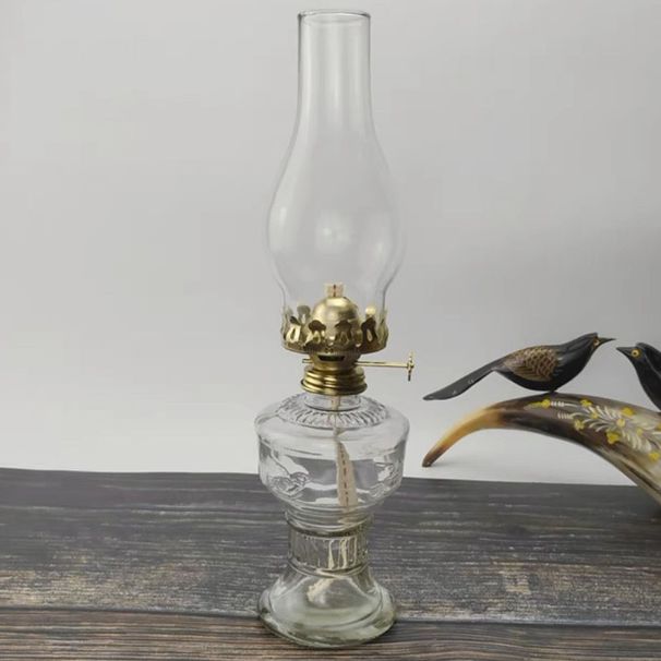 Old Oil Kerosene Vintage Windproof Glass Large Candle Holder Romantic Country Nostalgic Lampshade Butter Lamp_desvips.com