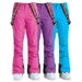 001 Gsousnow For Women Windproof Waterproof Thickened Warm Ski Suit Snowboard Snow Pants With Straps_desvips.com