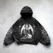 Washed Hooded Pullover Hoodie Winter High Street Unisex Sweatshirt Versatile Top_desvips.com