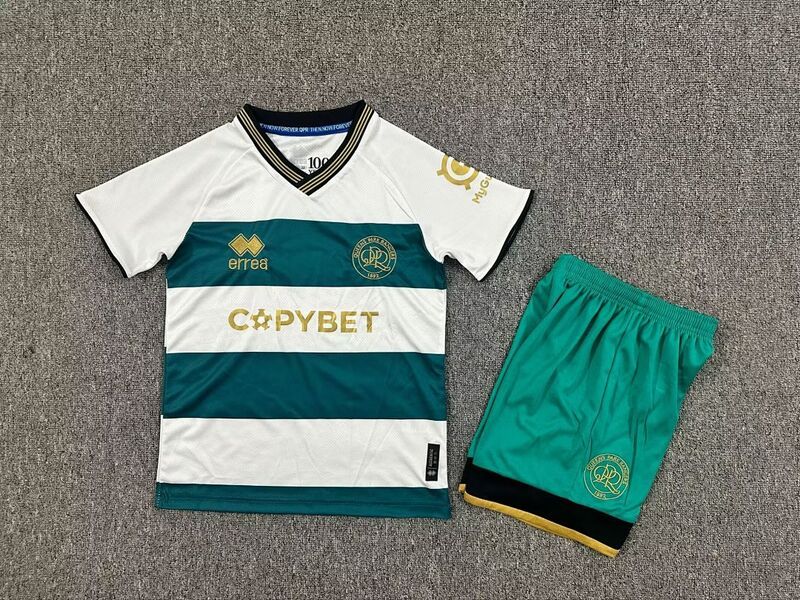Queen Park 2Nd Guest 16-28 Childrens Football Set Football Jersey Kit Kids Short Sleeve Set Sportswear Set Football Sports Clothing Set_desvips.com