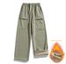 Men's Three-Proof Outdoor Autumn Winter Straight-Leg Unisex Fleece-Lined Thickened Warm Workwear Casual Functional_desvips.com