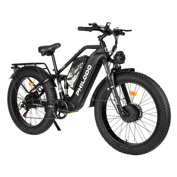 PHILODO Jumbo Full Suspension Electric Bike, Dual 48V 23Ah Batteries_desvips.com