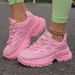 2024 Autumn New Dad Korean Edition Round Head Thick Bottom Increased Casual Lace Sports Women's Shoes Trendy_desvips.com