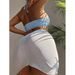 Women's 3 Piece Swimsuit Neck Ring Bikini Set With Cover Skirt_desvips.com