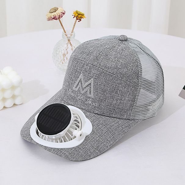Adult Summer Solar Charging Fan For Men And Women, Mesh Breathable Cap, Casual Outdoor Extended Brim Sun Hat_desvips.com