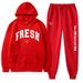 Plus Size Fashion Printed Sweatshirt Autumn Winter Fleece Warm Hoodie Casual Sports Women's Set_desvips.com