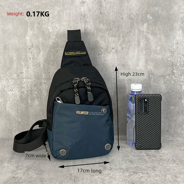 Large Capacity Chest Men Summer Lightweight Shoulder Messenger Volunteer2024 New Outdoor Travel Bag_desvips.com
